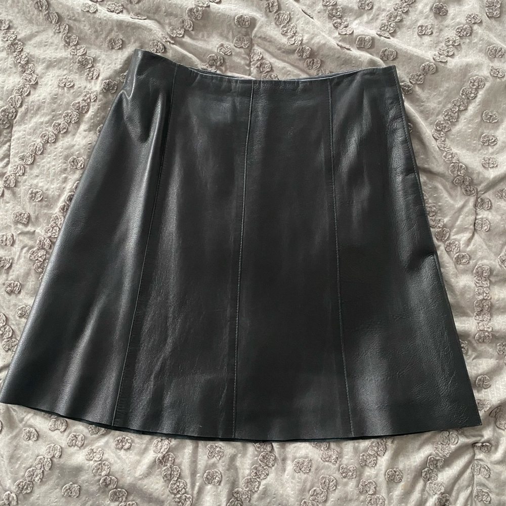 Variazioni Black Leather Skirt Size 4